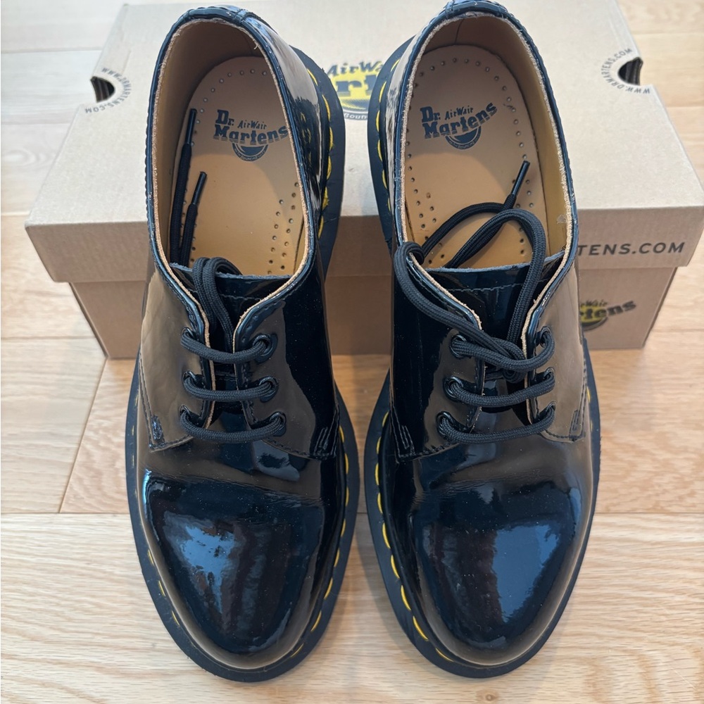 Dr. Martens Women’s Black Patent 1461 Lace-Up Shoes - Picture 7 of 8